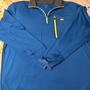 Masters Golf Performance Blue Quarter Zip Pullover Size Large